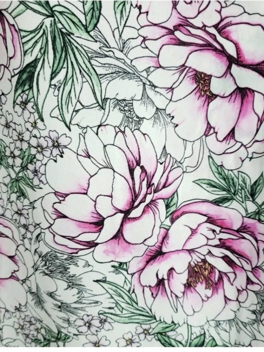 Torrid White and Pink Floral Long Sleeve Top - Picture 3 of 3